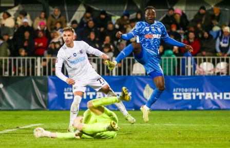 Shola Ogundana scored his debut goal in the Ukrainian Premier League