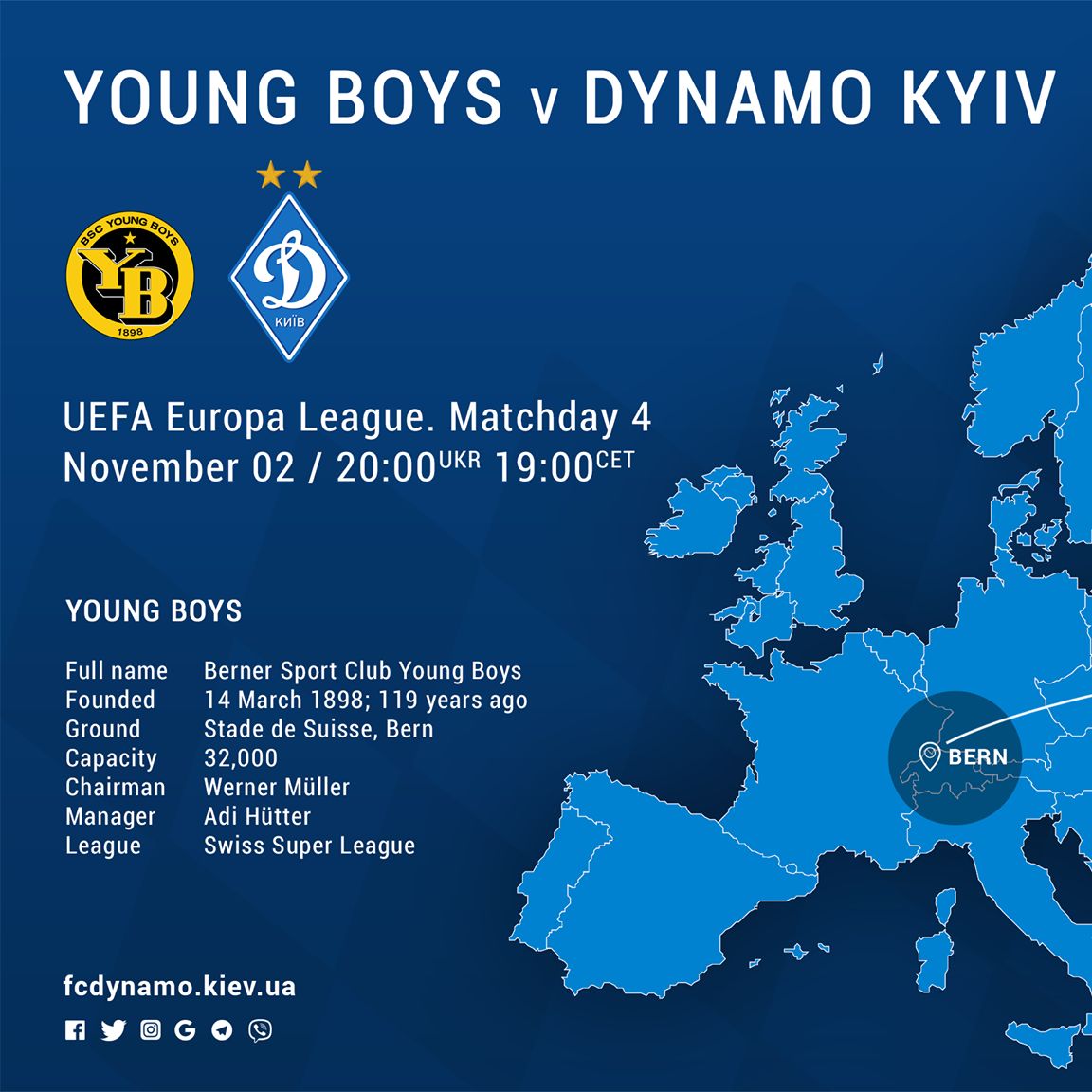 History and facts: Young Boys – Dynamo Kyiv