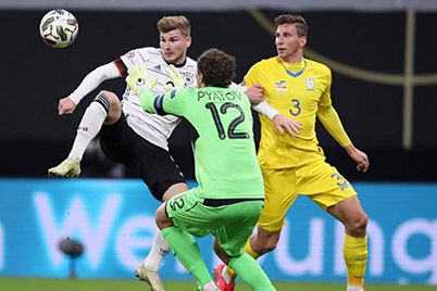 Illia Zabarnyi features for Ukraine against Germany