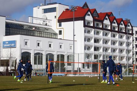 Dynamo getting ready for the game against Zoria