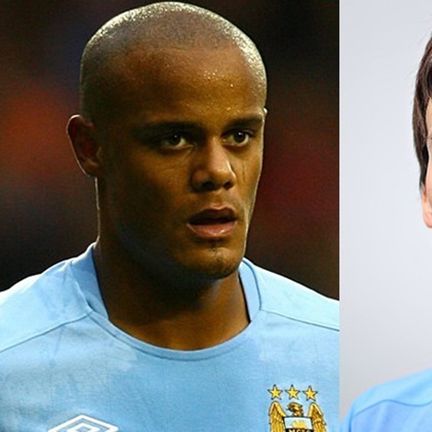 Vincent Kompany and David Silva getting ready for the game against Dynamo