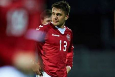 Denmark U-21 with Duelund flattened in a friendly