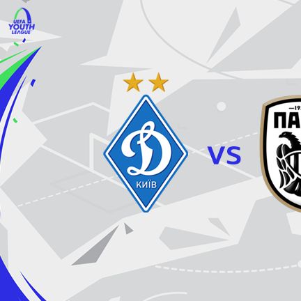 UEFA Youth League. Dynamo – PAOK on Dynamo YouTube!