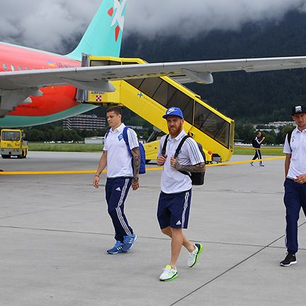 FC Dynamo Kyiv arrive in Innsbruck