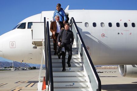 Check out photos of the White-Blues arrival in Pyrenees