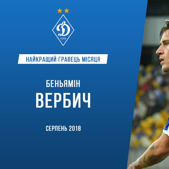 Benjamin VERBIC – FC Dynamo Kyiv best player in August