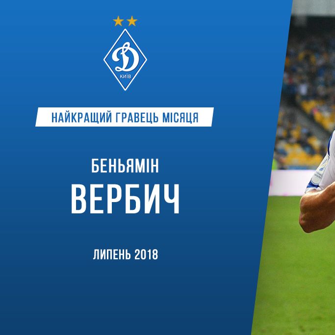 Беньямін ВЕРБИЧ – найкращий гравець київського «Динамо» у липні