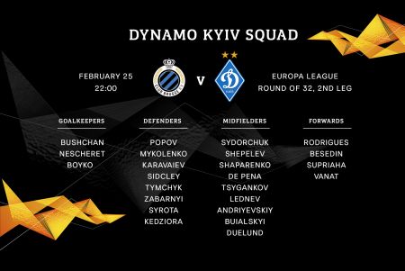 Dynamo leave for Brugge