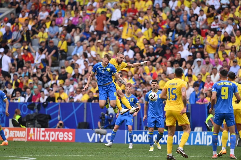 Four Dynamo players perform for Ukraine against Romania at the Euro-2024
