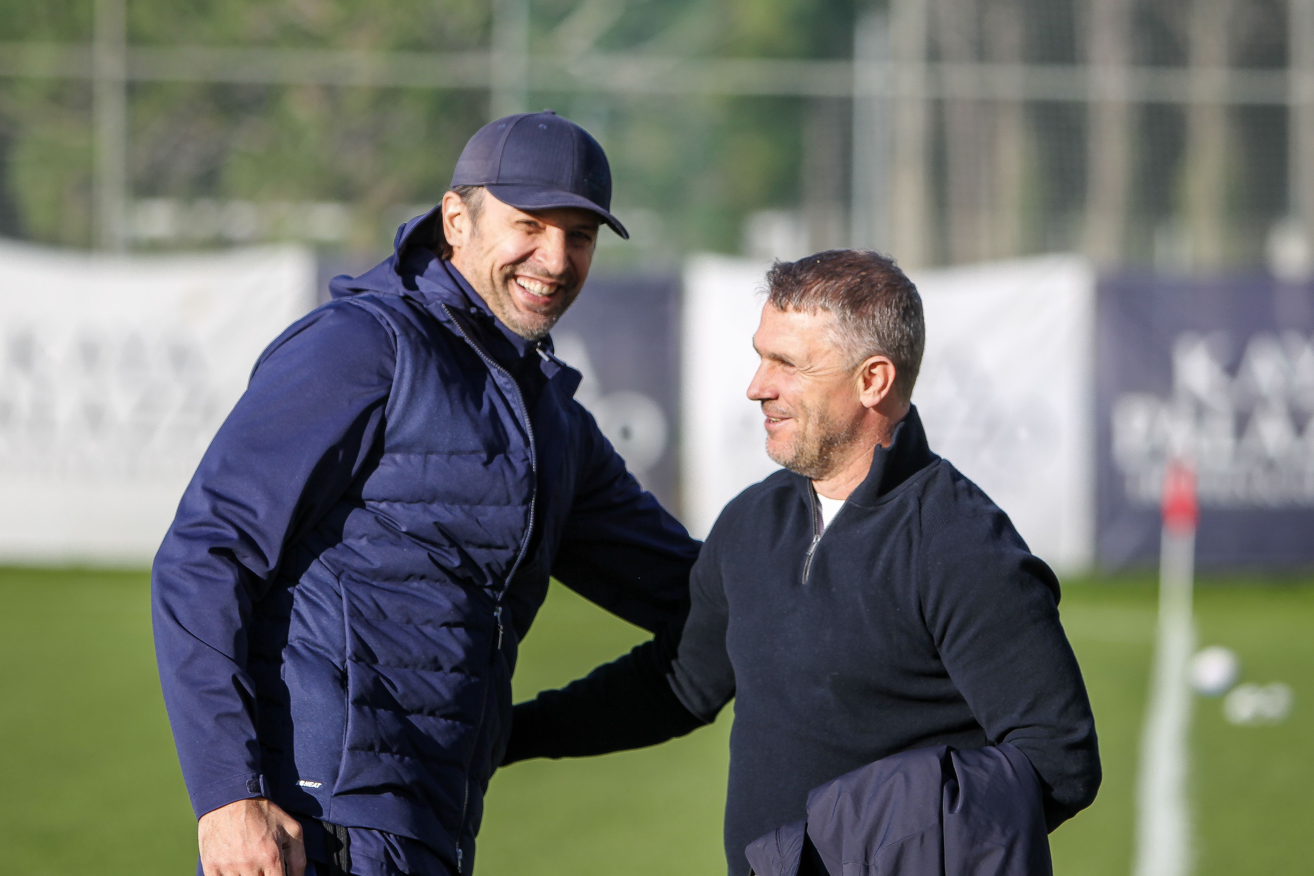 Serhiy Rebrov visits Dynamo training camp