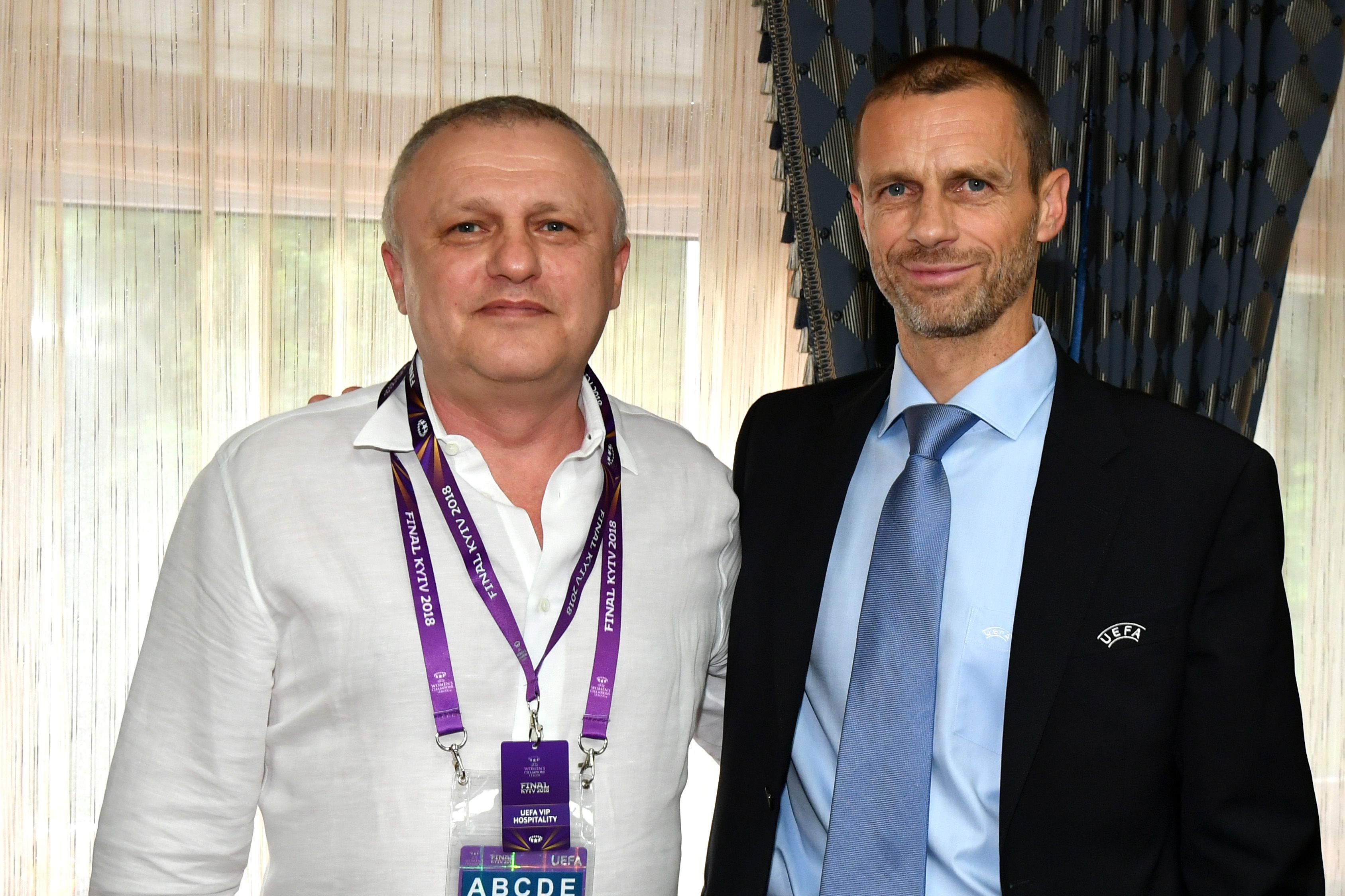 Президент УЄФА Александер Чеферін привітав Ігоря Суркіса з ювілеєм