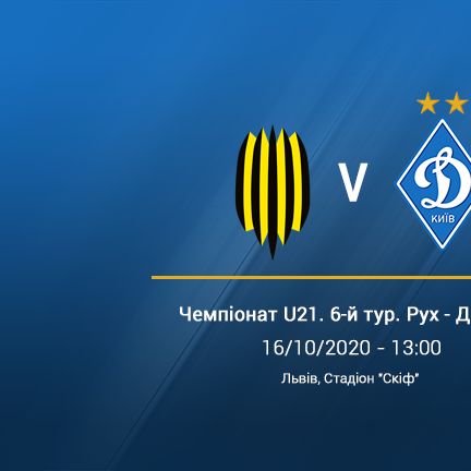 Чемпіонат U21. 6-й тур. «Рух» - «Динамо». Анонс матчу