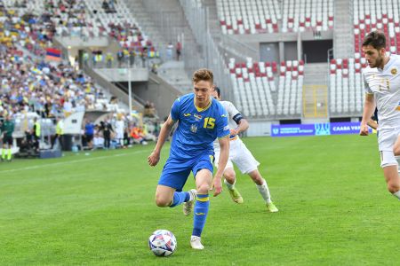 40th appearance of Viktor Tsyhankov for the national team