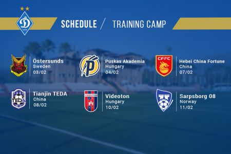 Second training camp: friendlies list