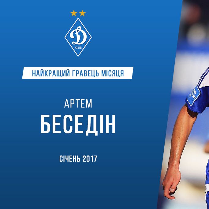 Артем БЄСЄДІН – найкращий гравець «Динамо» (Київ) у січні!