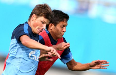 Zenit training session the day before the friendly against Dynamo