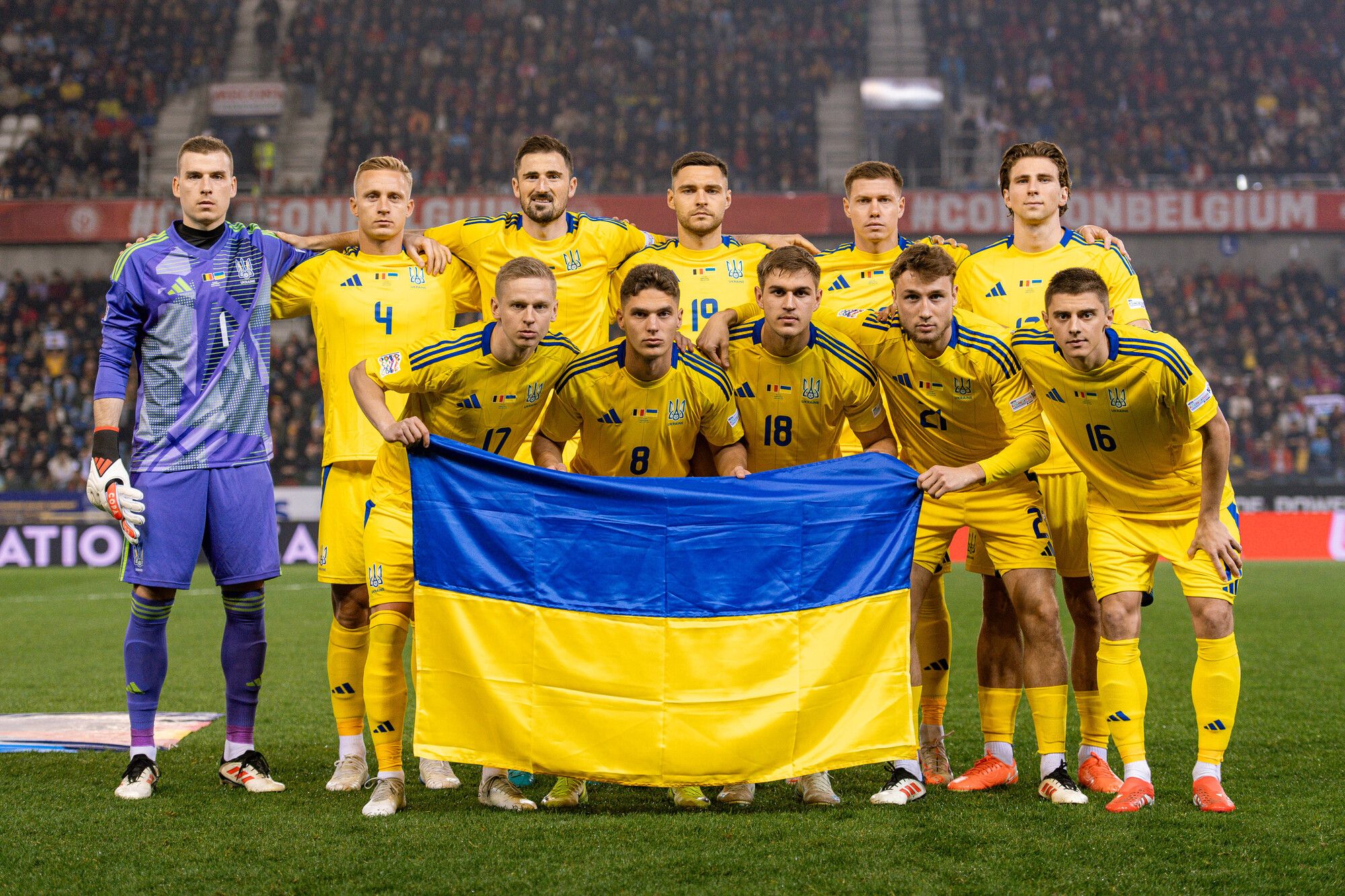 Two Dynamo players perform for Ukraine in the Nations League second leg against Belgium