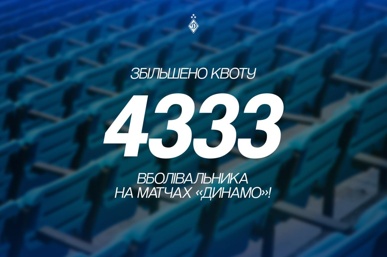 Збільшено квоту: 4333 вболівальника на матчах «Динамо»! Збільшено квоту: 4333 вболівальника на матчах «Динамо»!