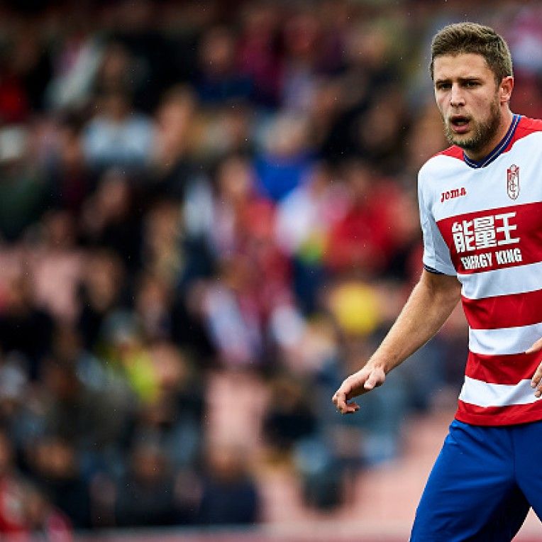 Granada with Kravets flattened at Bernabeu