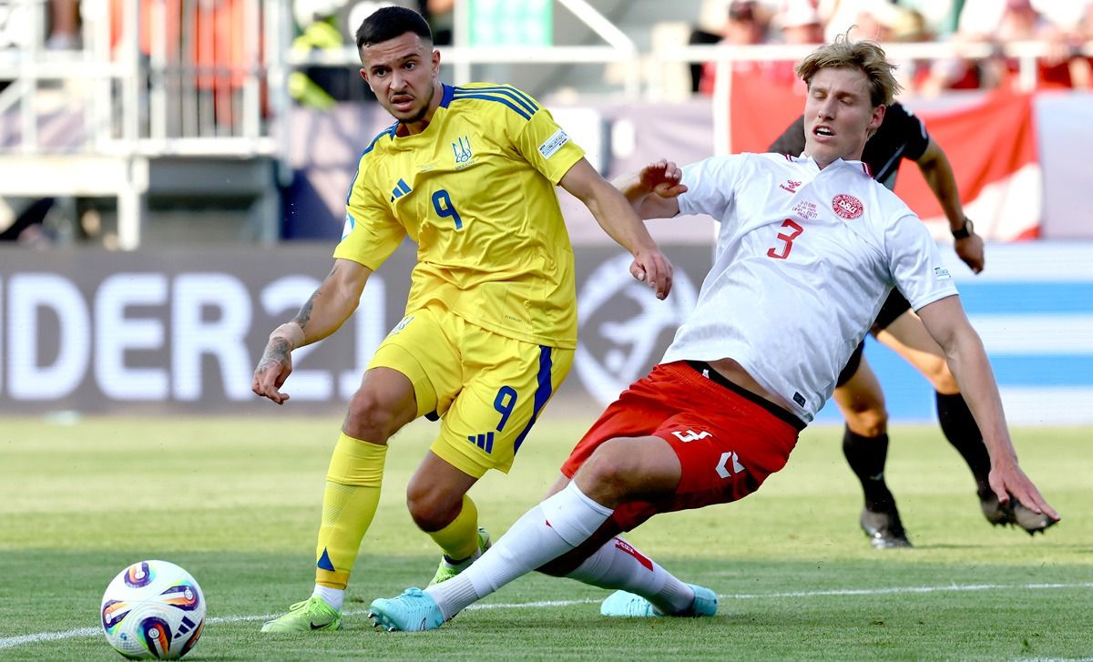 Голи Волошина та Брагару не допомогли Україні U21 перемогти Данію у першому матчі Євро-2025