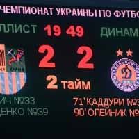 Metalist 2-2 Dynamo. Lineups and events