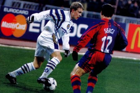 Super goal of Serhiy Rebrov and Dynamo fabulous game against Barcelona!