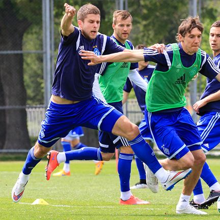 Dynamo getting ready for the game against Zoria in full force