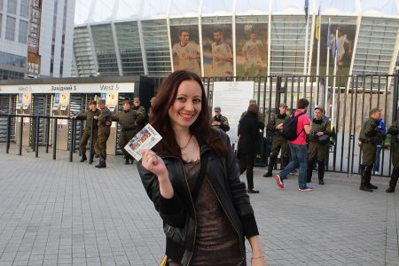 Contest winner at Dynamo match against Volyn