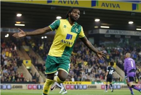 Mbokani’s brace hands Norwich victory against Watford