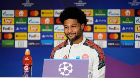 Press conference of Serge Gnabry before the game against Dynamo