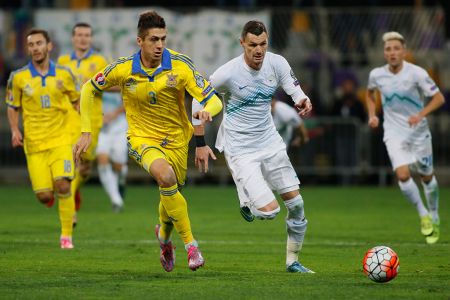 Yevhen KHACHERIDI on Ukraine away match against Slovenia