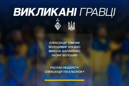 Четверо динамівців викликані на жовтневі матчі збірної України
