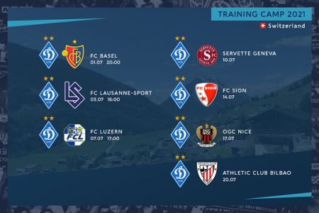 Список контрольних матчів «Динамо» на тренувальних зборах