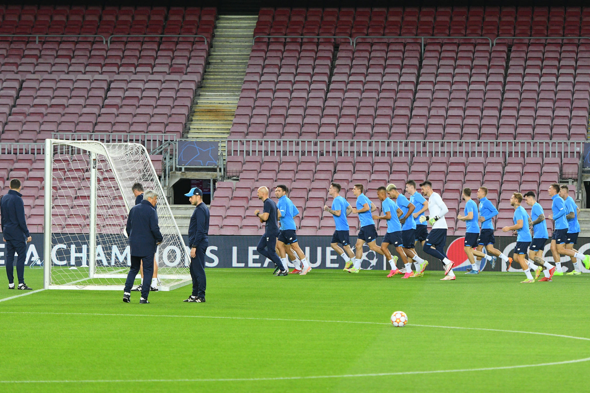 Dynamo training session at the Camp Nou