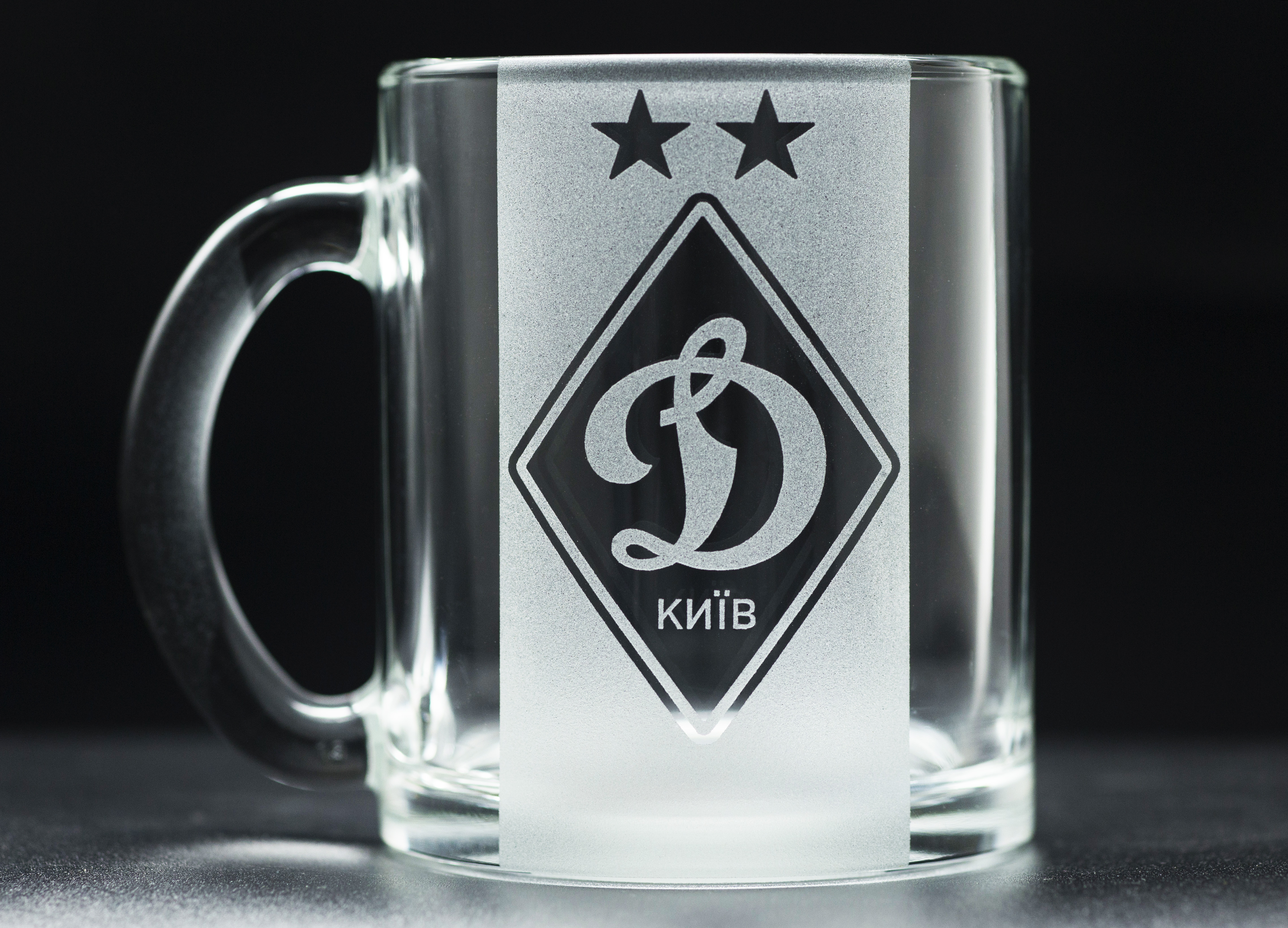 Glass tea cup "Dynamo" Kiev